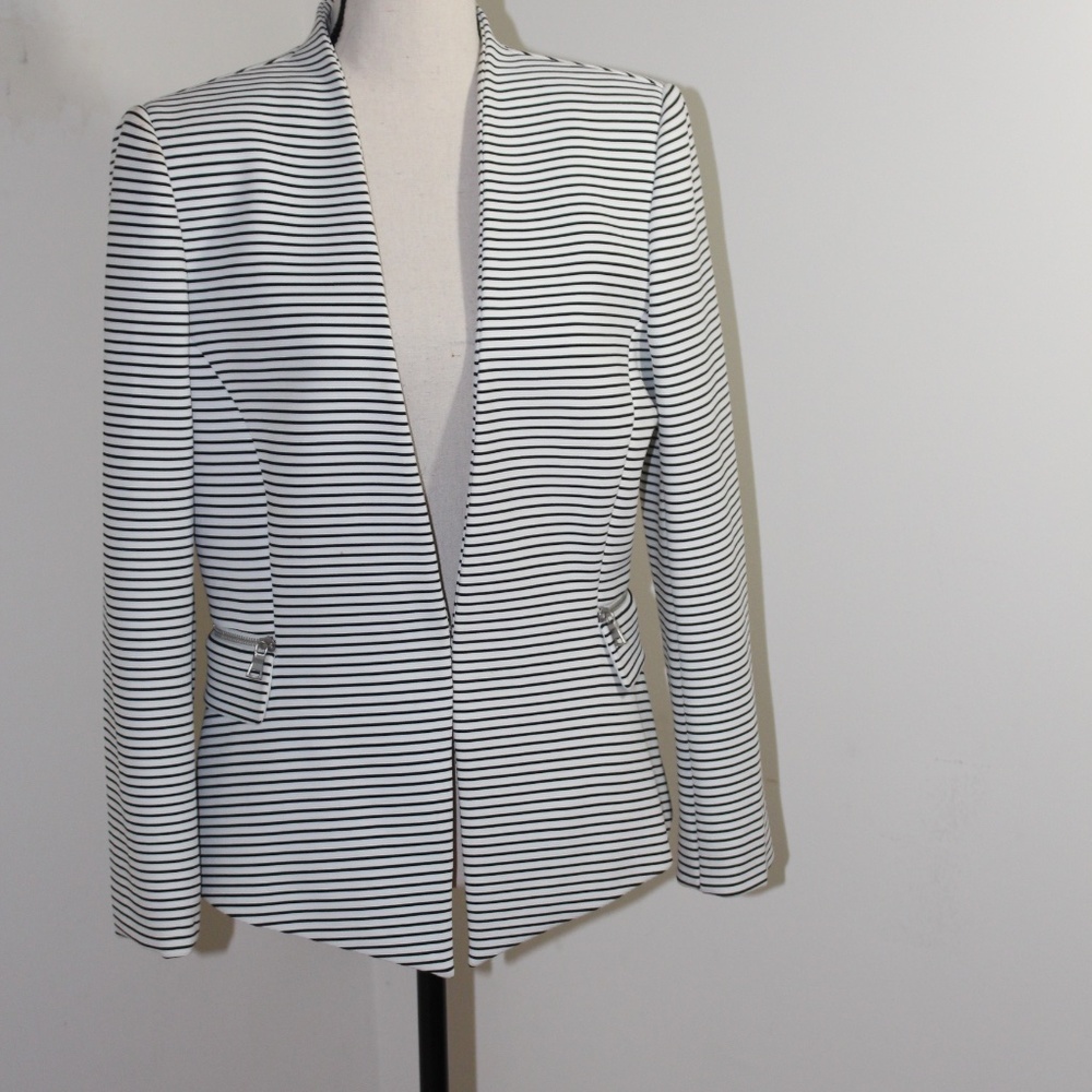 Tahari, stripped blazer jacket